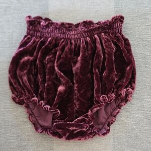H&M Adorables Dark Red Silk Blend Bloomers Bummies Crushed Velvet  2T